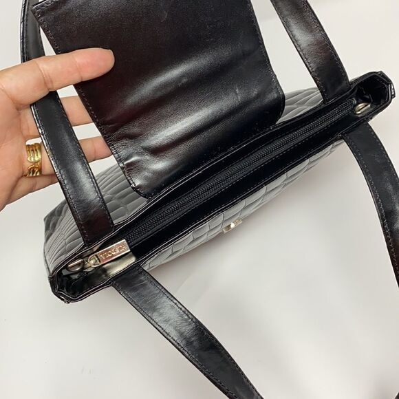 Vicosta Croc Embossed Leather Classic Satchel Bag Made in Spain - Picture 8 of 12